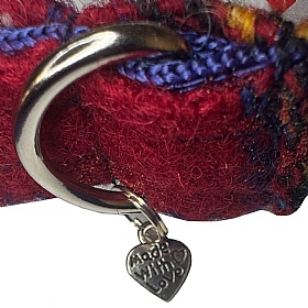 Red Tartan Harris Tweed Dog Lead