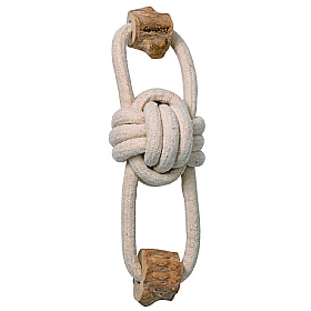 Quapas Coffee Wood Pullbear Tug Rope and Chew Dog Toy