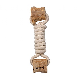 Quapas Coffee Wood Twist Tug Rope and Chew Dog Toy