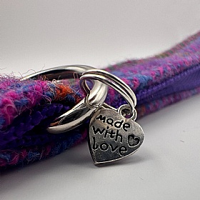 Purple Check Jura Harris Tweed Dog Lead