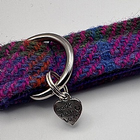 Purple Check Jura Harris Tweed Dog Lead
