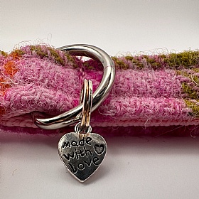 Baby Pink Check Harris Tweed Dog Lead