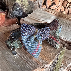 MacLeod Tartan Harris Tweed Bow Tie Dog Collar