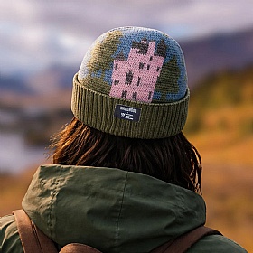 Craigievar Pink Castle British Wool Beanie Hat