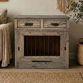 The Nook Atelier Up & Over Solid Wood Dog Crate Black