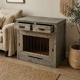 The Nook Atelier Up & Over Solid Wood Dog Crate Black