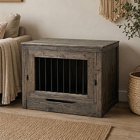 The Nook Classic Solid Wood Dog Crate Black