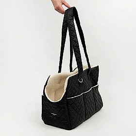 Black Diamond Quilted Small Breed Dog Carrier