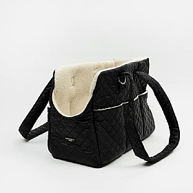 Black Diamond Quilted Small Breed Dog Carrier