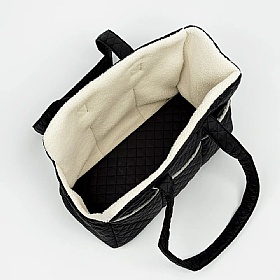Black Diamond Quilted Small Breed Dog Carrier