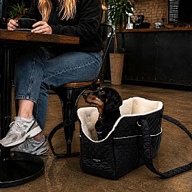Black Diamond Quilted Small Breed Dog Carrier