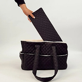 Black Diamond Quilted Small Breed Dog Carrier