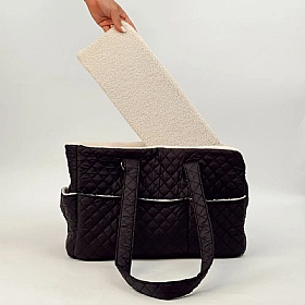 Black Diamond Quilted Small Breed Dog Carrier