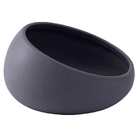 Quapas Light Grey Ceramic Slanting Dog Bowl