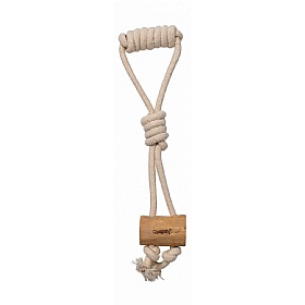 Quapas Coffee Wood Cork Tug Rope and Chew Dog Toys