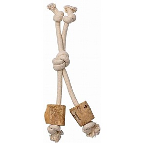 Quapas Coffee Wood Legged Tug Rope and Chew Dog Toys