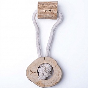 Quapas Coffee Wood Circle Tug Rope and Chew Dog Toys