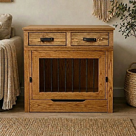 The Nook Atelier Up & Over Solid Wood Dog Crate Black