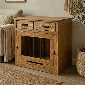 The Nook Atelier Up & Over Solid Wood Dog Crate Black