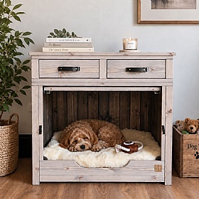 The Nook Atelier Up & Over Solid Wood Dog Crate Black