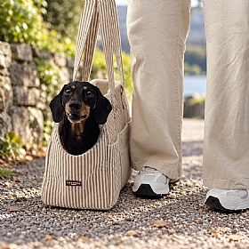 Cocopup London Linen Stripes Small Breed Dog Carrier