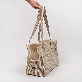 Cocopup London Linen Stripes Small Breed Dog Carrier