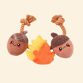Autumn Tailz Squeaky Acorn Tug Rope Dog Toy