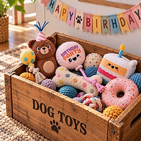 Yappy Birthday Barkday Cake Squeaky Dog Toy