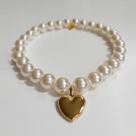 Pearly Lune Skinny Dog Necklace