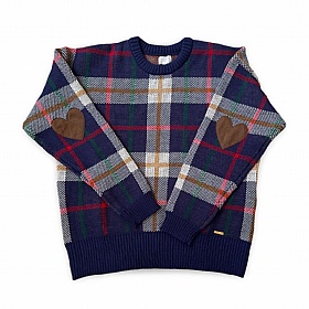 Hearthside Ladies Jumper - Textured Knit - Checked Pattern