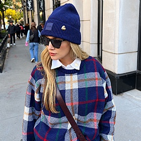 Hearthside Ladies Jumper - Textured Knit - Checked Pattern