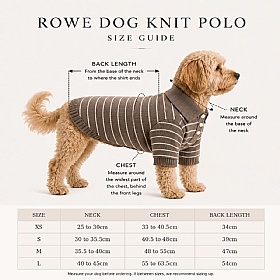 Rowe Knit Polo Dog Jumper - Textured Knit - Striped Pattern